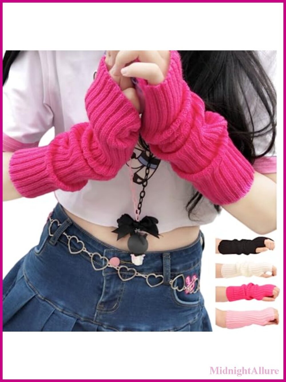 Knitted Fingerless Arm Warmers Cotton Polyester Long Sleeve Gloves